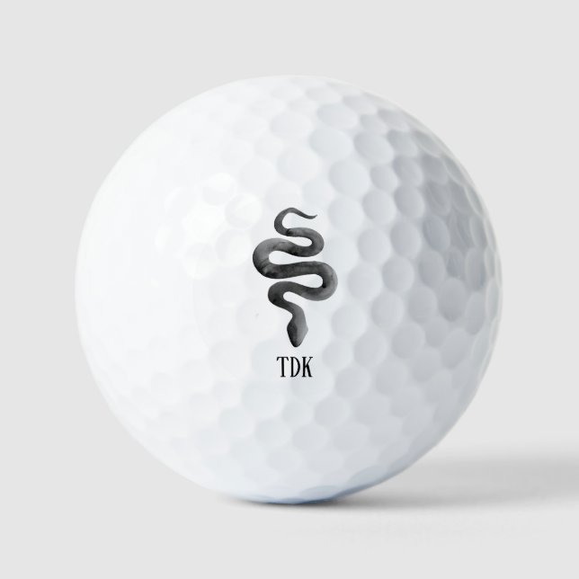 Balles De Golf serpent noir golf pro aquarelle profond (Recto)