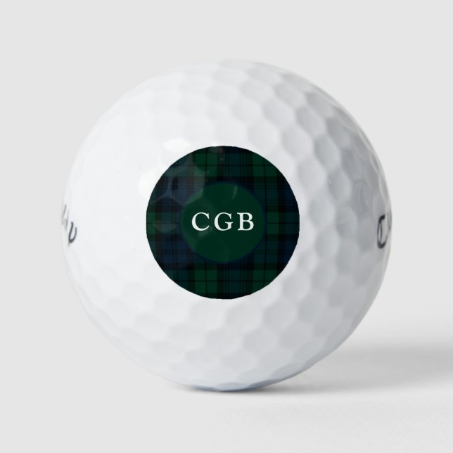 Balles De Golf Serviette de golf à carreaux vert foncé (Devant)