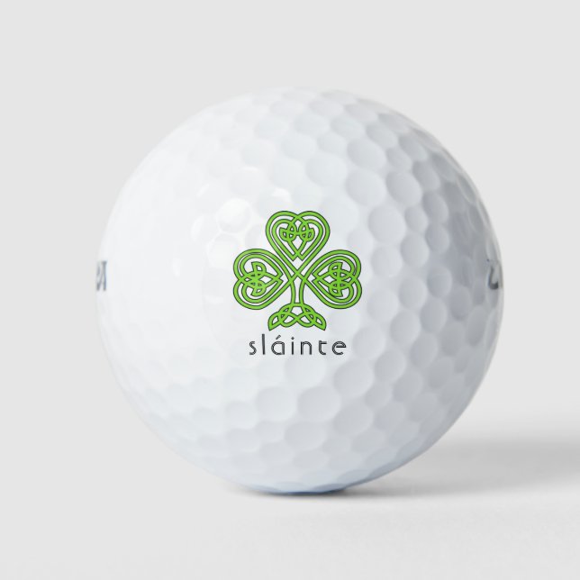 Balles De Golf Shamrock celte Sainte Vert Saint Patrick (Devant)