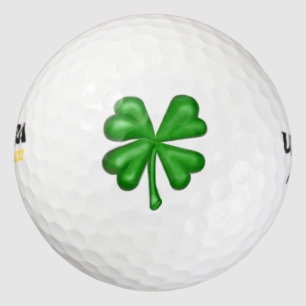 Balles De Golf Shamrock de fermeture à quatre feuilles vertes
