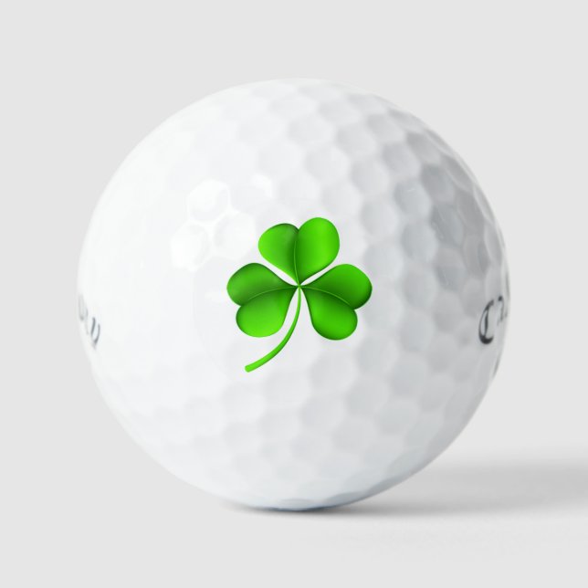 Balles De Golf Shamrock Vert Sur Blanc css gbcnt (Recto)