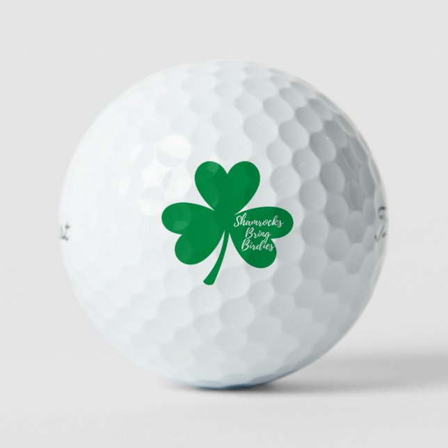 Balles De Golf 'Shamrocks Bring Birdies' St. Patrick's Day Fun  (Recto)