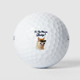 Balles De Golf Shiba Inu À La Lune CryptoCurrency Coin SHIB