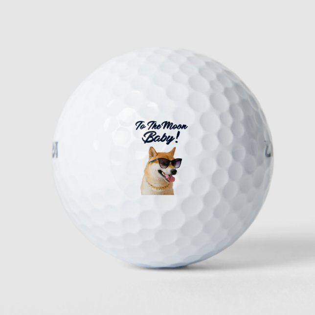 Balles De Golf Shiba Inu À La Lune Cryptomonnaie pièce SHIB (Devant)