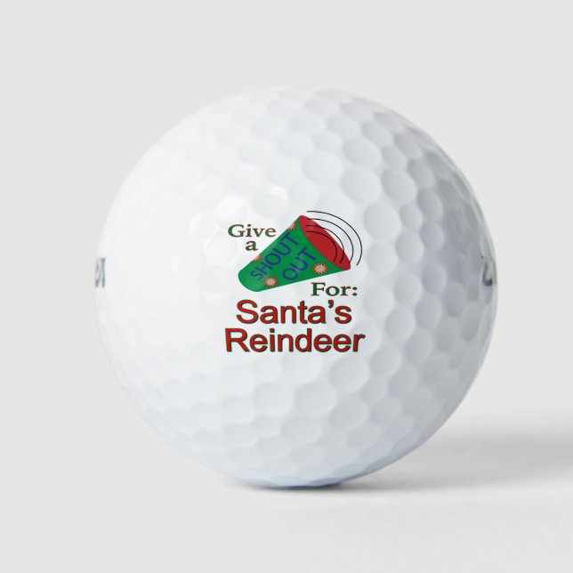Balles De Golf Shout Out pour Père Noël Reindeer (Devant)