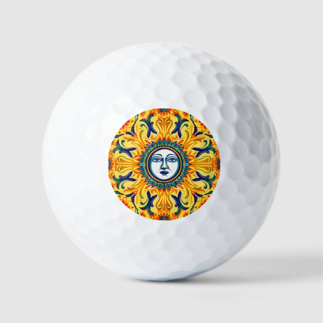Balles de golf Sicilien Soleil Visage (Recto)