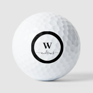 Balles De Golf Signature de nom personnalisée Gol en noir et blan