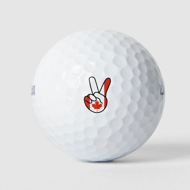 Balles De Golf SIGNE DU Drapeau V DU CANADA (Devant)