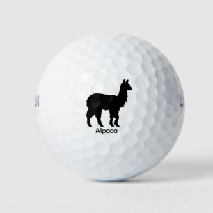 Balles De Golf Silhouette d'alpaca - Animal noir