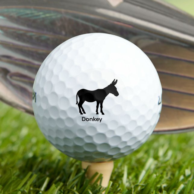 Balles De Golf Silhouette d'âne - Animal noir (Créateur téléchargé)