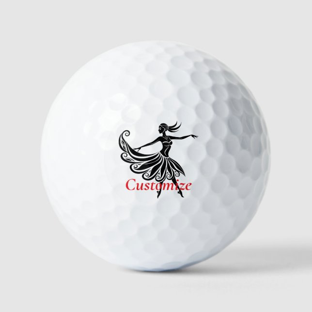 Balles De Golf Silhouette Danseuse Africaine Art Thunder_Thunder_ (Recto)