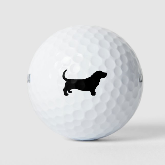 Balles De Golf Silhouette de Basset Hound (Devant)