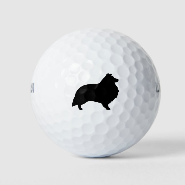 Balles De Golf Silhouette de Berger des Shetland (Devant)