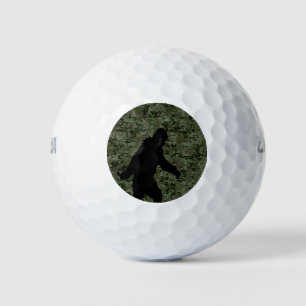 Balles De Golf Silhouette de Bigfoot sur le camouflage numérique