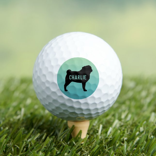 Balles De Golf Silhouette de carlin avec nom personnalisé (T-shirt Insitu)