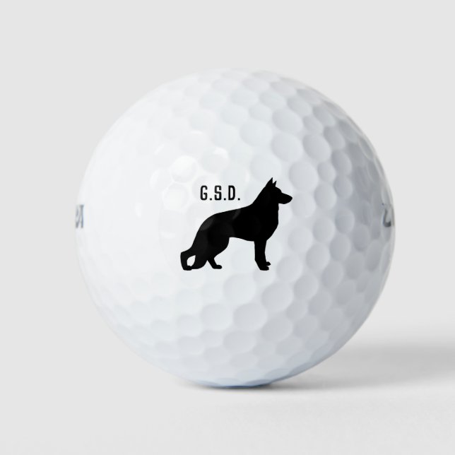 Balles De Golf Silhouette de chien berger allemand (Devant)