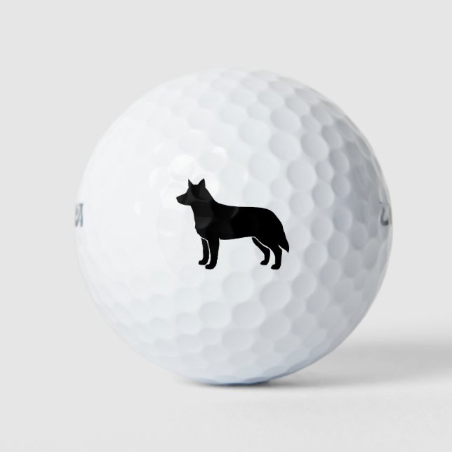 Balles De Golf Silhouette de chien de bétail australien (Devant)
