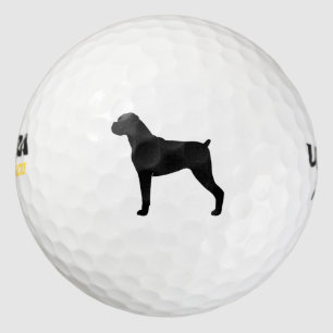 Balles De Golf Silhouette de chien de boxe - oreilles naturelles