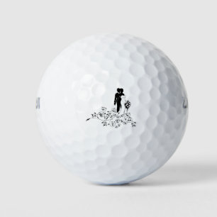Balles De Golf Silhouette de concept de Mariage de mariée et de c