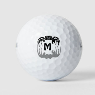 Balles De Golf Silhouette de crabe fantôme Casant un monogramme d