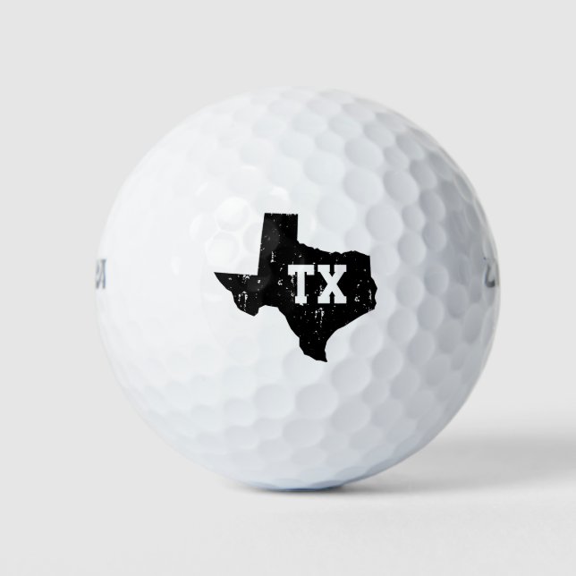 Balles De Golf Silhouette de l'état du Texas monogramme personnal (Devant)