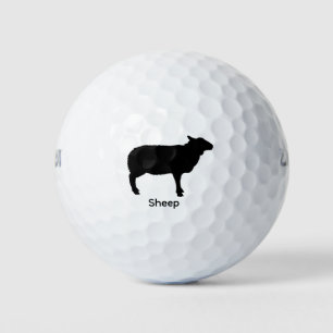 Balles De Golf Silhouette de mouton - Animal noir