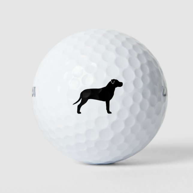 Balles De Golf Silhouette de Terrier Pit Bull Américain (Devant)