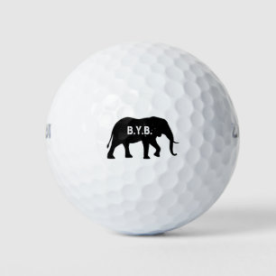 Balles De Golf Silhouette d'éléphant africain avec texte personna