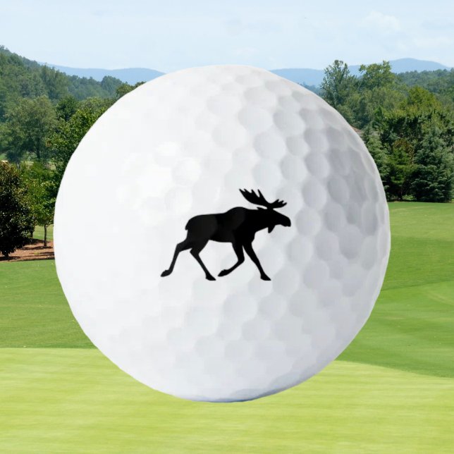 Balles De Golf Silhouette d'orignal Animaux sauvages (Créateur téléchargé)