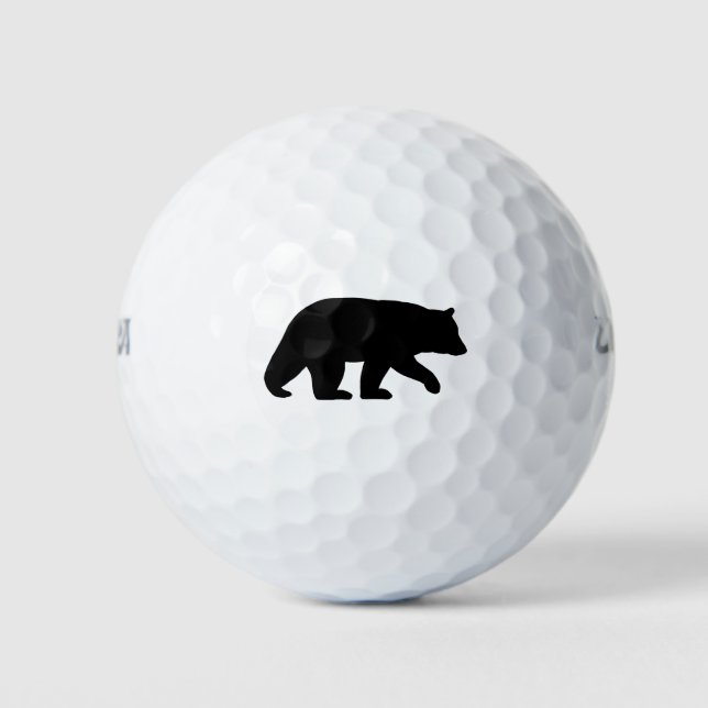 Balles De Golf Silhouette d'ours noir (Devant)