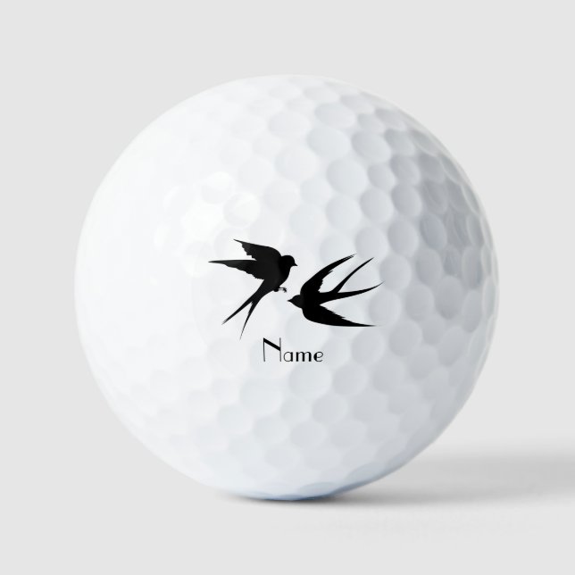 Balles De Golf Silhouettes d'oiseaux hirondelles Thunder_Cove (Recto)