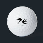 Balles De Golf Silhouettes d'oiseaux hirondelles Thunder_Cove<br><div class="desc">Swallow Birds Silhouettes courtisant vol,  pour personnaliser en changeant de nom sur n'importe quelle couleur arrière - plan</div>