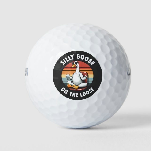 Balles De Golf Silly Goose sur Loose Meditation Yoga Retro (Devant)