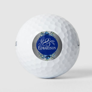 Balles de golf Silver Bloom & Blue Floral Swing