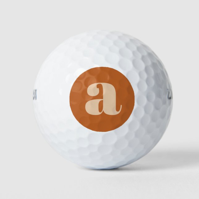 Balles De Golf Simple Boho Terracotta Bold Retro Monogramme initi (Devant)