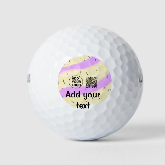 Balles De Golf Simple code QR minimal ajouter un logo nom de code (Devant)