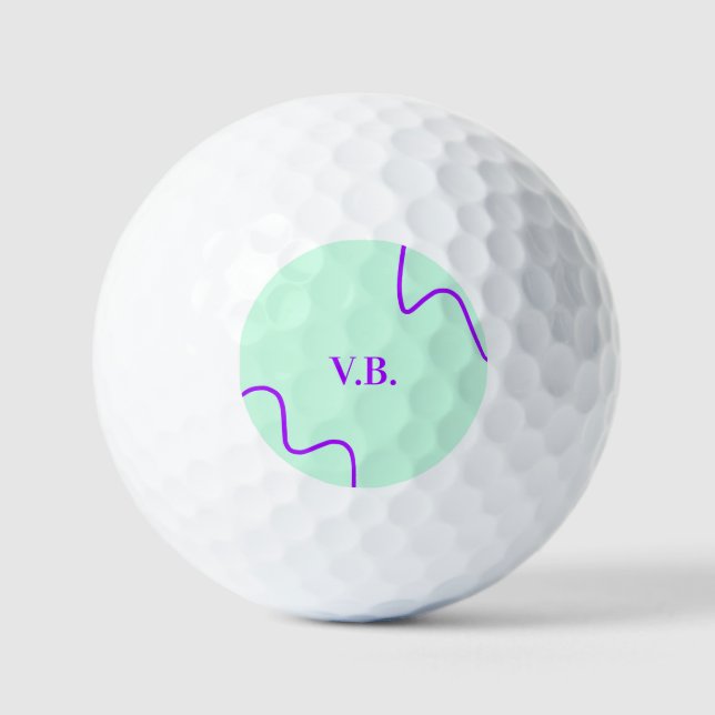 Balles De Golf Simple couleur unie ajouter un nom texte monogramm (Recto)