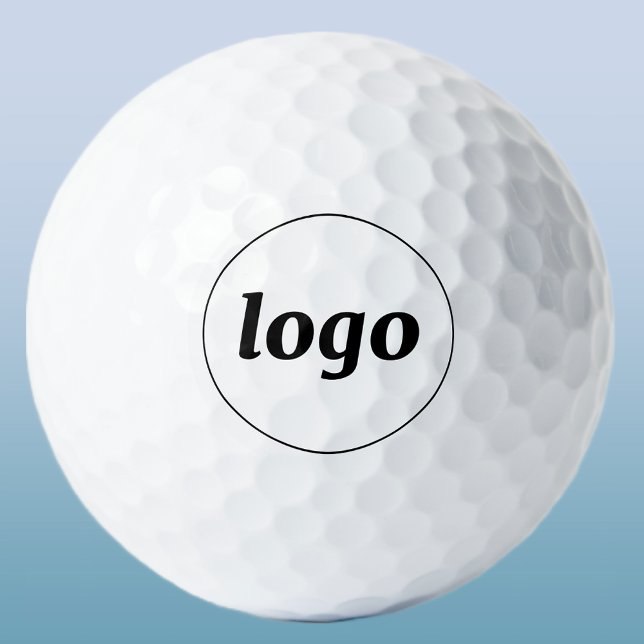 Balles De Golf Simple Logo Cercle Entreprise (Logo with text business promotional golf ball)