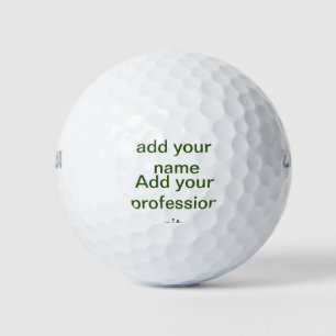 Balles De Golf Simple minimal vert ajoutez votre texte nom photo