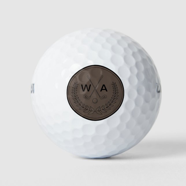 Balles De Golf Simple Moderne Monogramme Golf Club Balls (Devant)