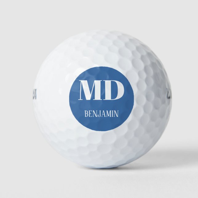Balles De Golf Simple Monogram MD Personnalisé Docteur (Devant)