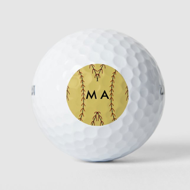 Balles De Golf Simple monogramme ajouter votre nom lettre man min (Devant)