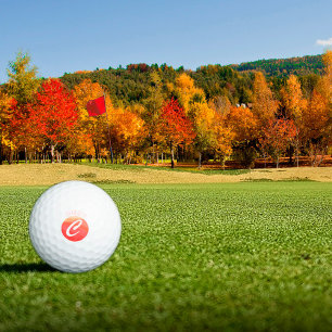 Balles De Golf Simple monogramme initial C corail orange rose