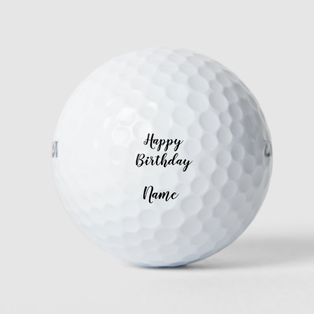 Balles De Golf simple petit heureux anniversaire ajouter votre ca (Devant)