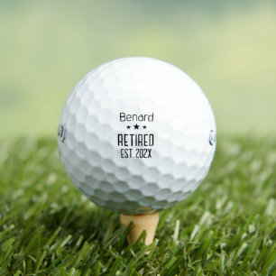 Balles De Golf Simple Retraité Nom Personnalisé Année Étoiles Ret