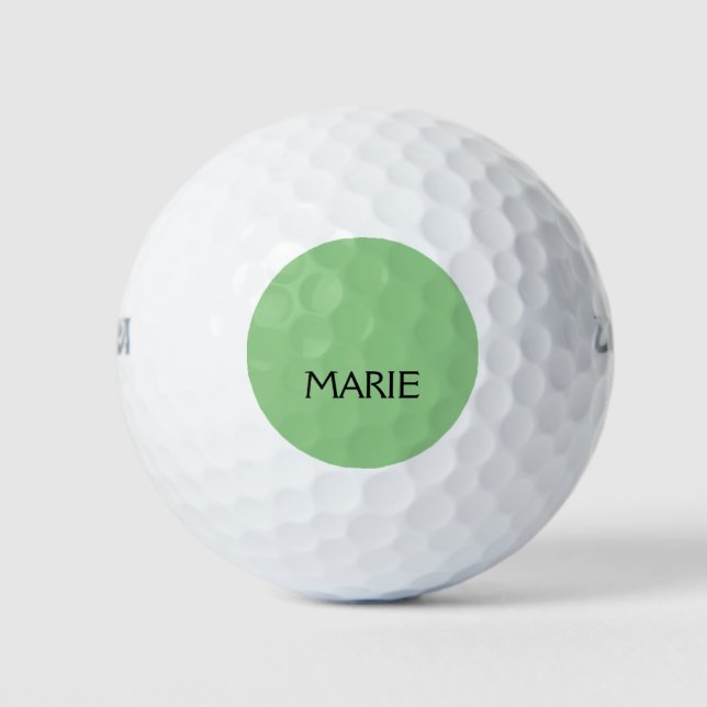 BALLES DE GOLF SIMPLE VERT MINIMAL AJOUTER VOTRE NOM TEXTE CADEAU (Devant)