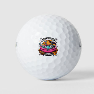 Balles De Golf Skeleton éffrayant Halloween Pool Party Design!
