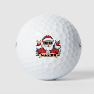 Balles De Golf Sleigher de Noël Père Noël Rock Rocker de Noël