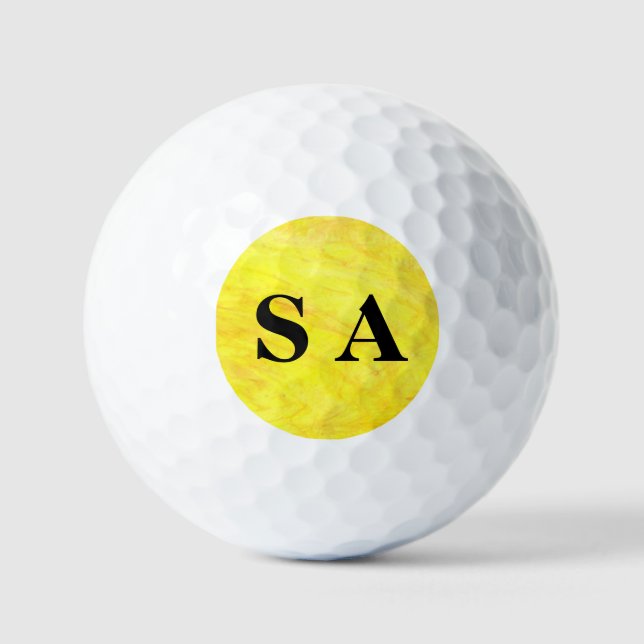 Balles De Golf Solaire personnalisé Jaune (Recto)