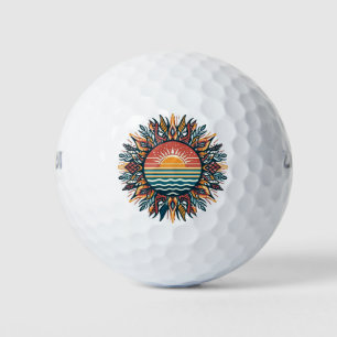 Balles De Golf Soleil d'été tribal